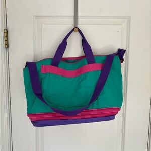 Vintage 90s Colorful Expandable Tote Bag